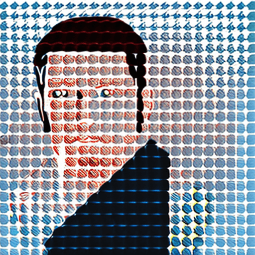 AI generated:  portrait illustration of jake gyllenhaal, blue and red color, stylized