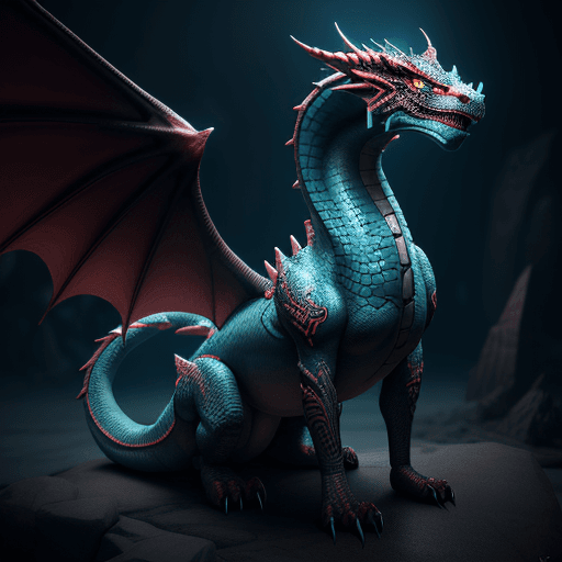 AI generated: A runic dragon with runes and glowing engraved runic voodoo symbols with elegant realistic dragon fe...