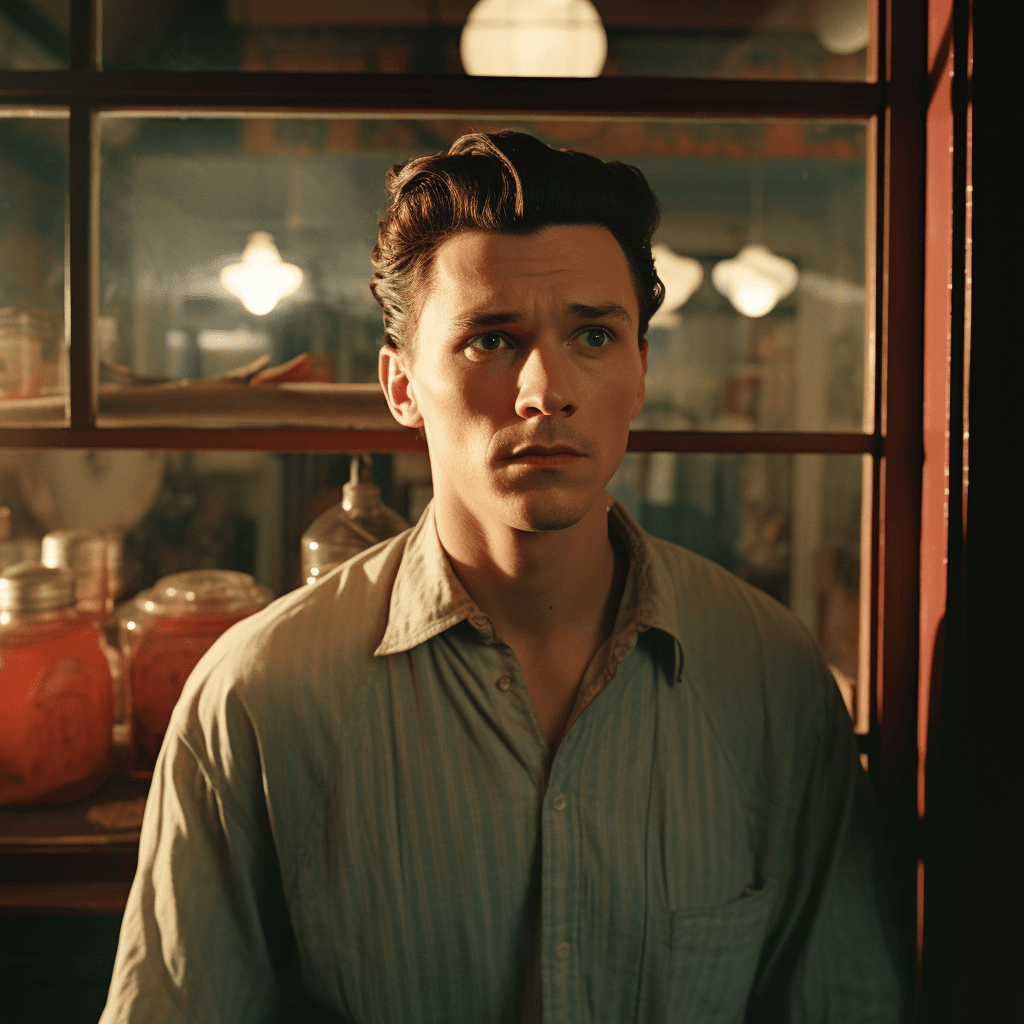 AI generated: movie still, 1950's, cinematic, shot on kodak portra