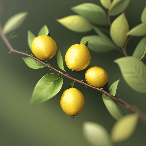 AI generated: Lemon Dream. leaves, twigs