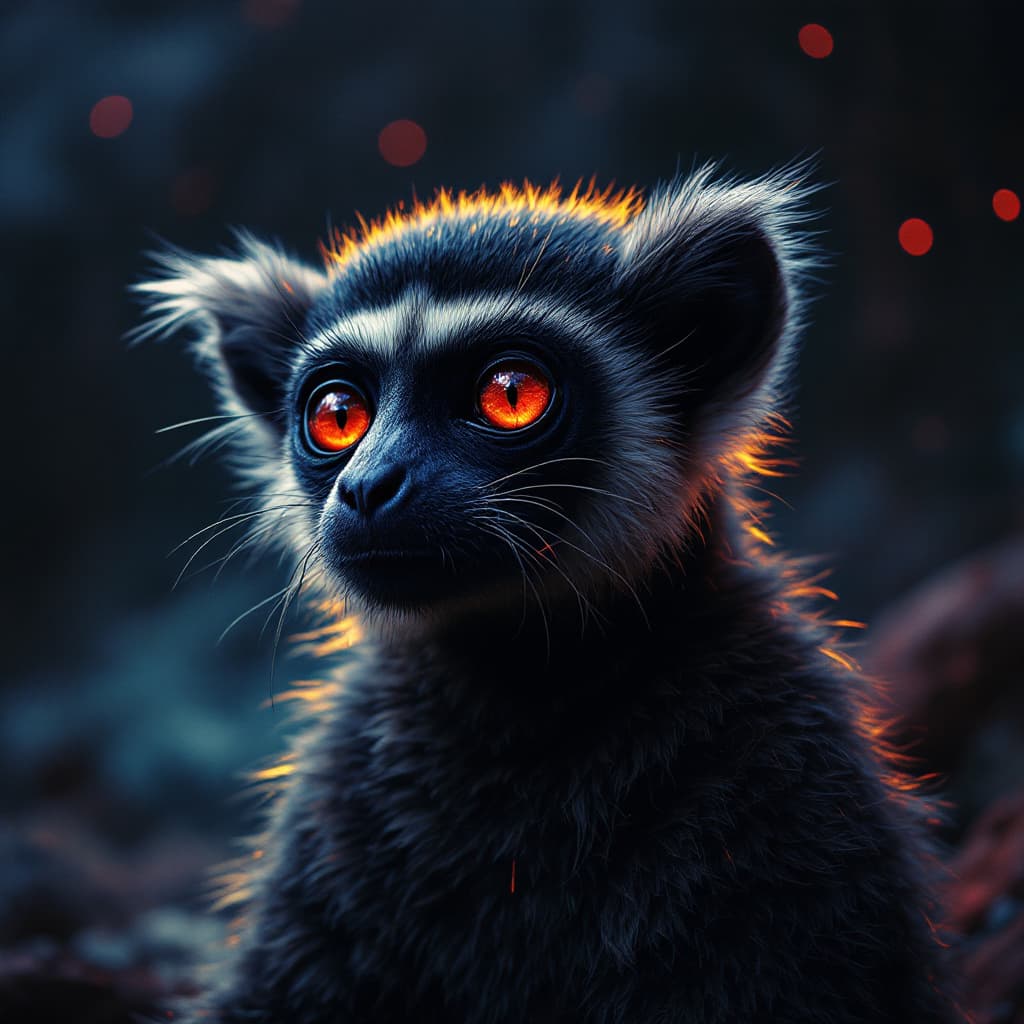 AI generated: Retro Techno Lemur