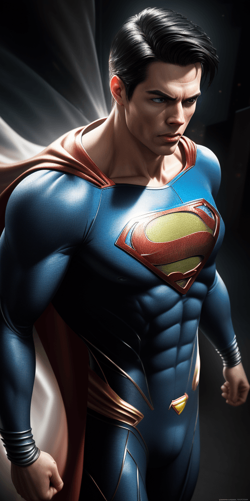 AI generated: Super man in dynamics, highly detailed, packed with hidden details, style, high dynamic range, hyper...