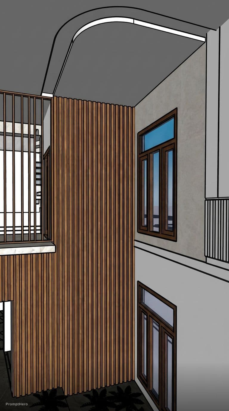 AI generated: generate wall panelling for left side 
