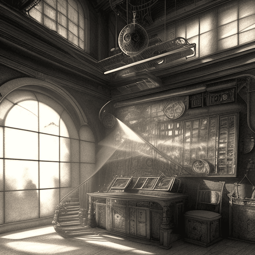 AI generated: a pencil drawing, in the style of Leonardo Da Vinci, solarpunk, steam punk, photorealistic, diffuse ...