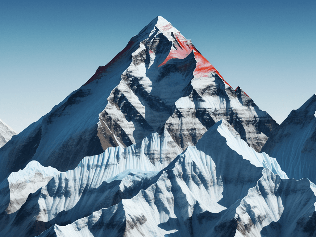AI generated: Mount Everest, in the style of illusory wallpaper, colorful realism, modular, intense close-ups, uhd...