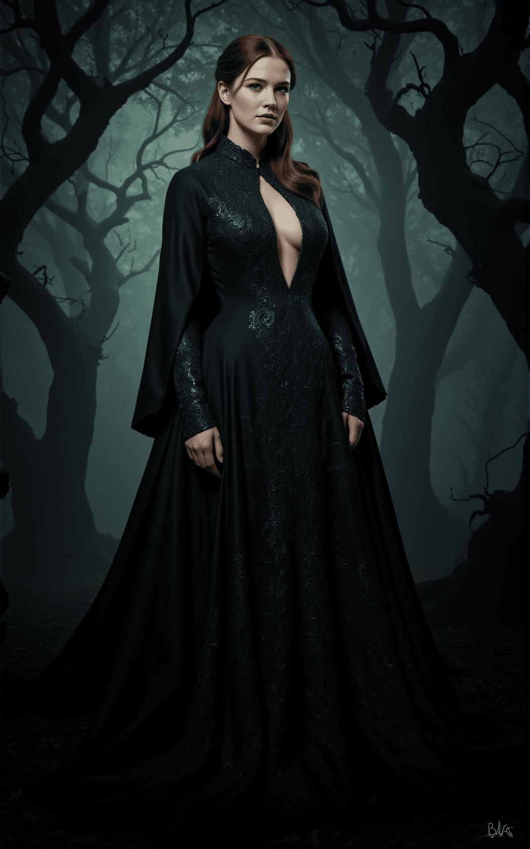AI generated: Amy Adams is depicted in a striking and realistic portrait, embodying the essence of the evil witch ...