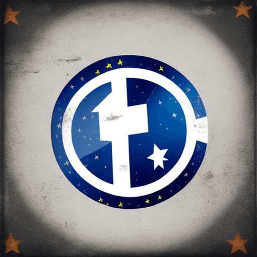 AI generated: inverted euro sign with one crossbar in a circle on a light background with contrasting details and ...