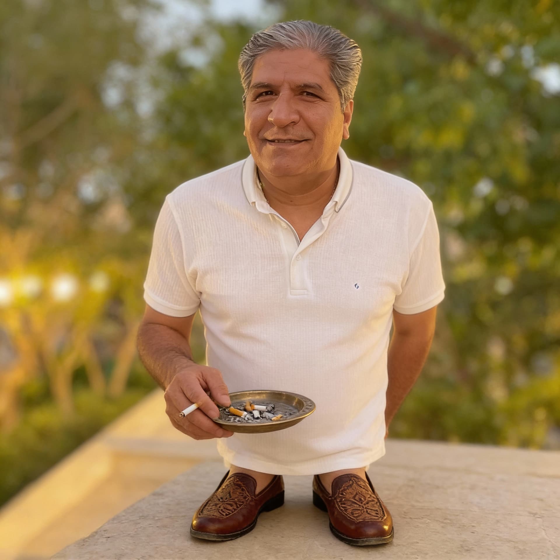Seedream 4 prompt: مثل پدرخوانده پاهاش رو میز سیگار برگ