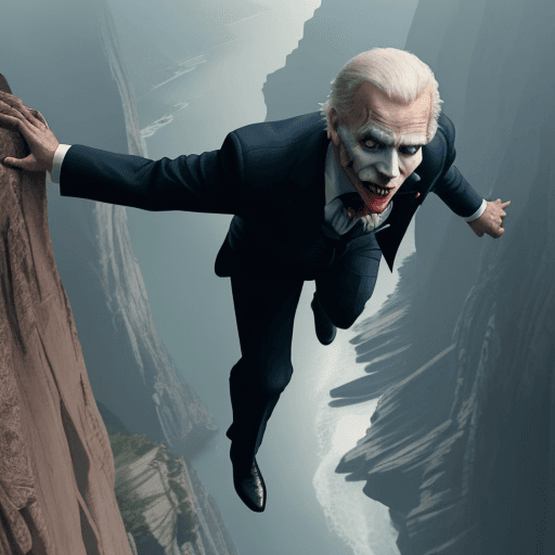 AI generated: Photo realistic, first person perspective of United States President Joe Biden, dressed as the Joker...