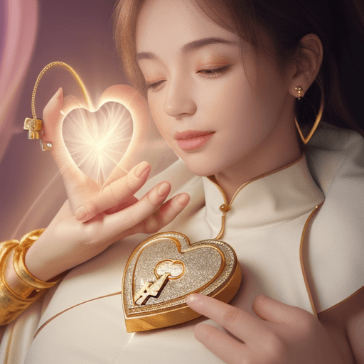 AI generated: reiki healing energy inside a heart shaped lock and key, gold glitters, photo realistic, 4k, highly ...