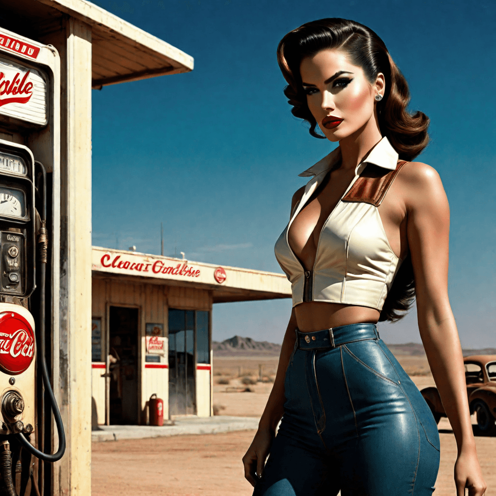 AI generated: A (((vintage-inspired beautiful classic vintage female model posing, portrait poster))), embodying t...