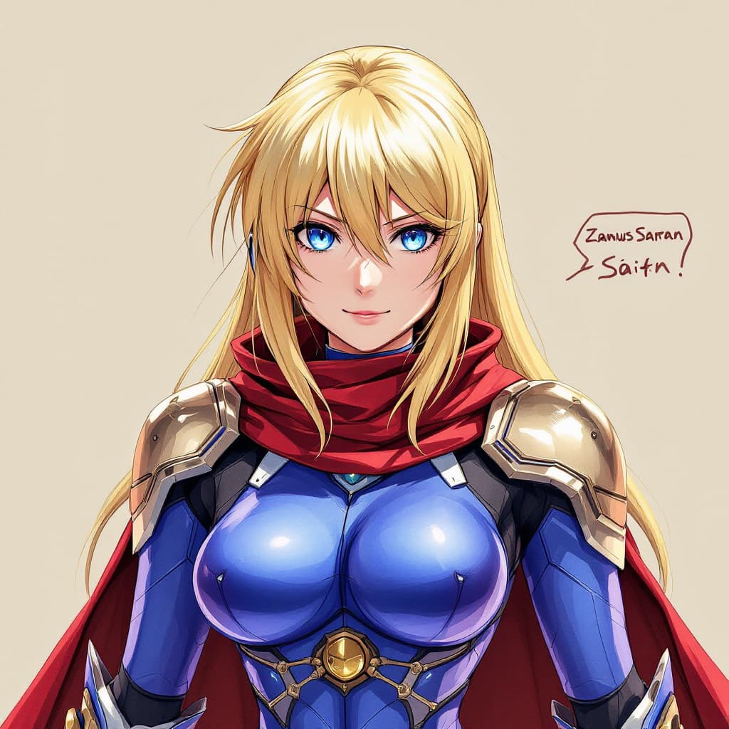 AI generated: samus Aran zero suit dandonfuga 