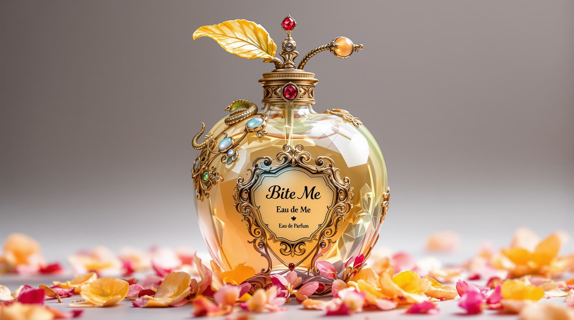 AI generated: A detailed Master crafted vintage steampunk perfume bottle and sprayer in the form of a A detailed M...