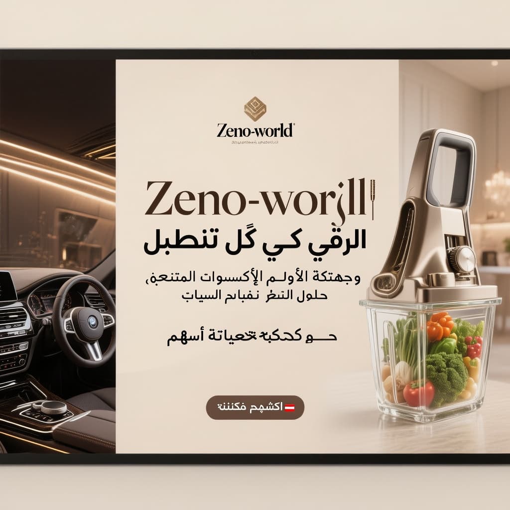 AI generated: Create a professional 1920x600 website hero banner for an e-commerce brand called "Zeno-world".

Lay...