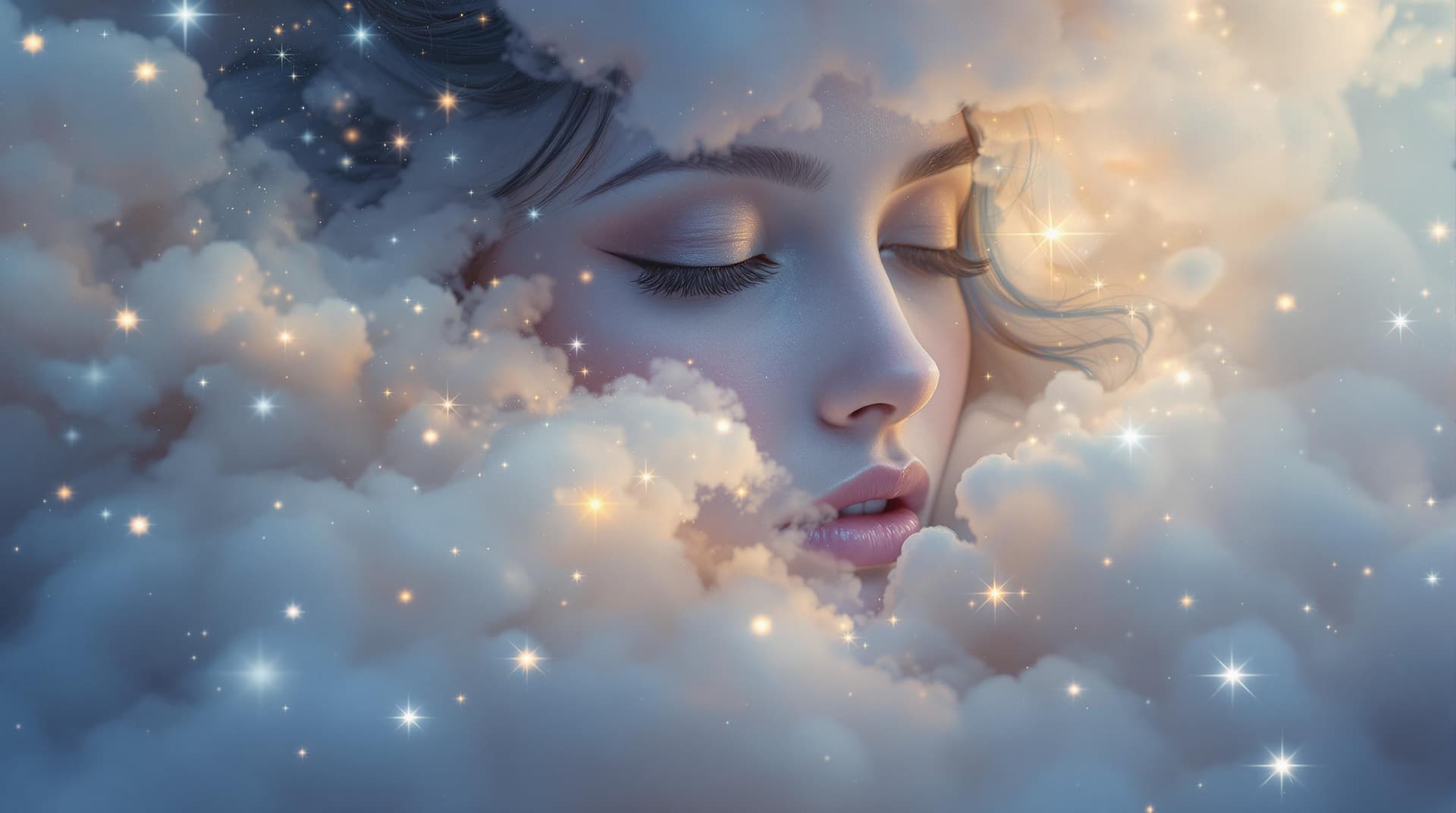 AI generated:  a misty blue and earth tones vaporous cloud, resembling a celestial aura, with the gentle, wispy te...