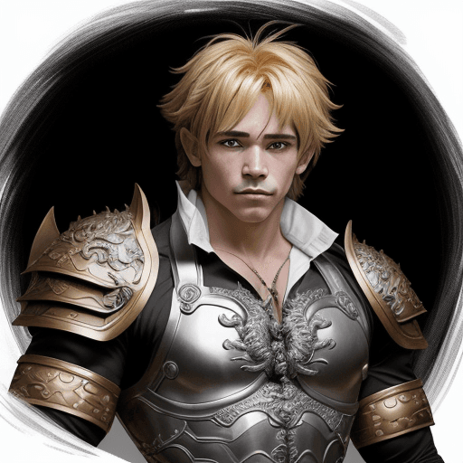 AI generated: Portrait profesional, Meliodas from Los 7 Pecados Capitales, a male character with a confident demea...