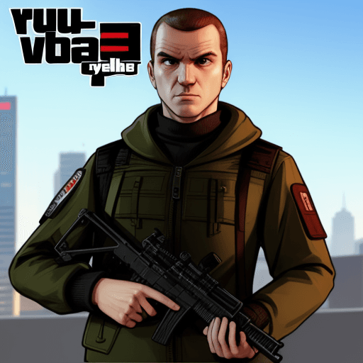AI generated: GTA-style cover for YouTube with an FSB operative
