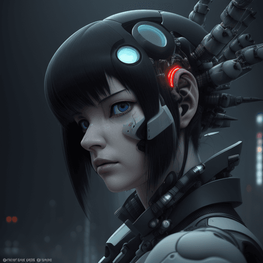 AI generated: 3d rendering, close-up, hyper detail front shot, focus to face, strange face with complex system equ...