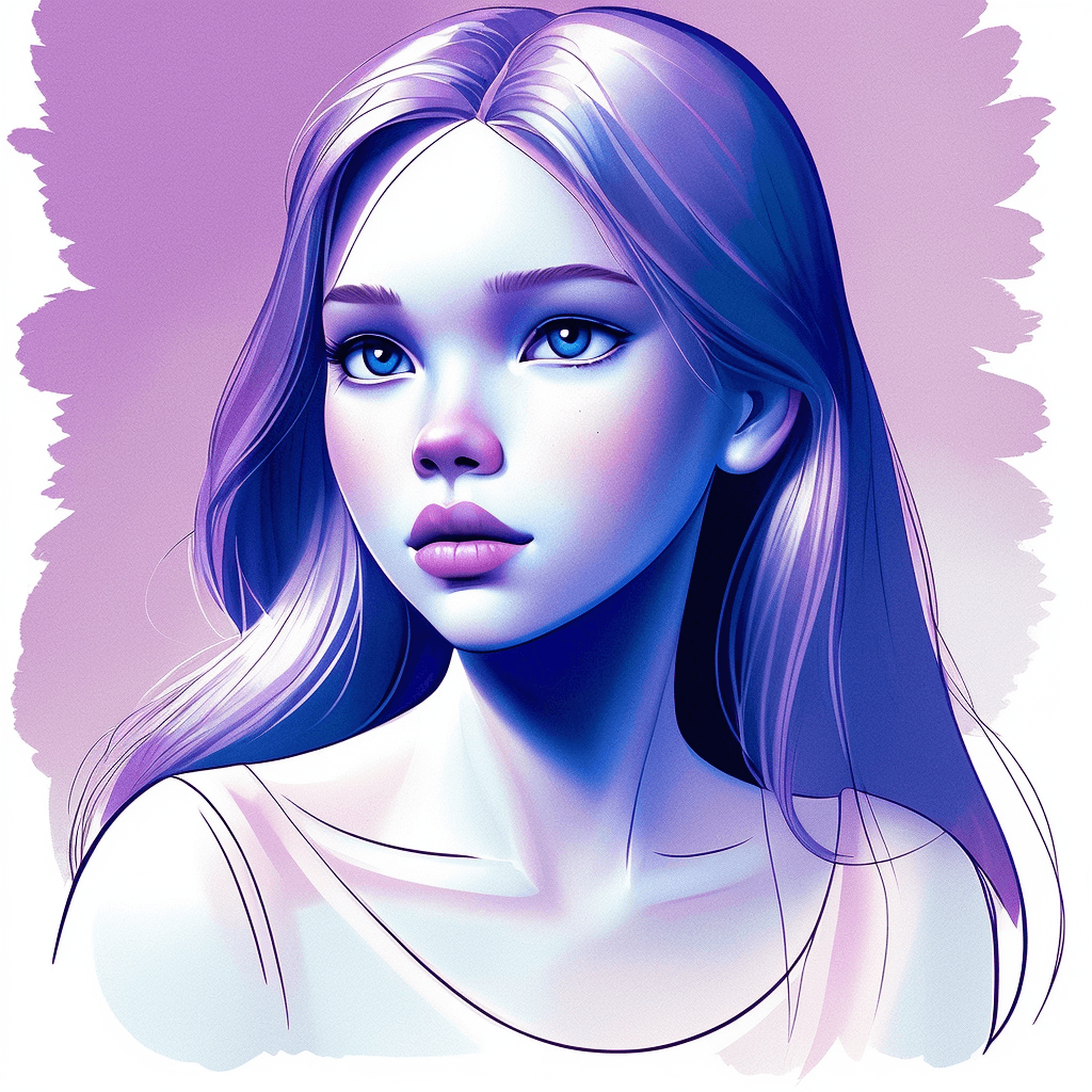 AI generated: (illustration by Glen Keane) ,(illustration by Glen Keane of a girl) sasha luss