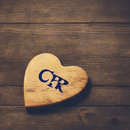 AI generated: A close-up image of a heart engraved with the letters 'RCP', resting on an old wooden board. The hea...