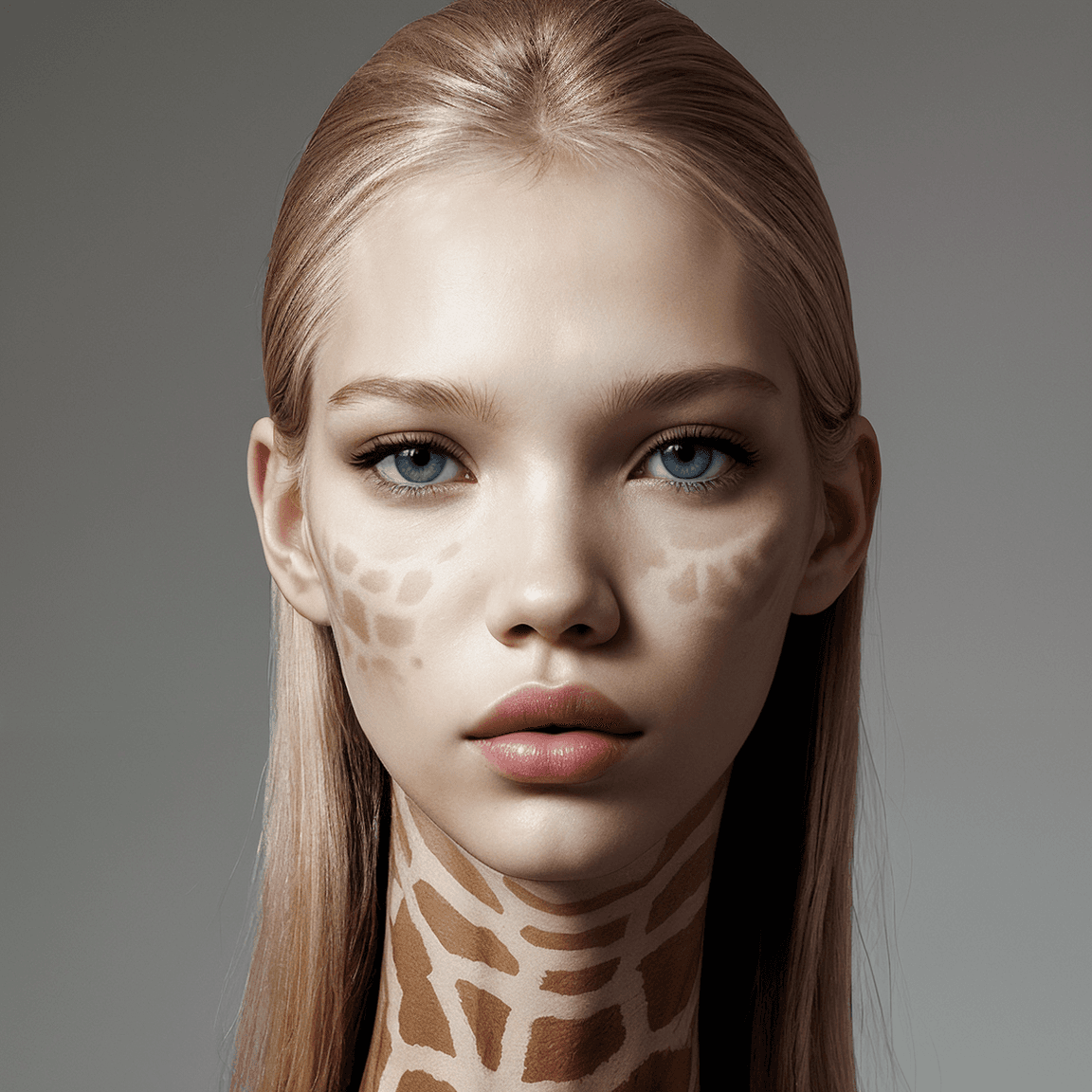 AI generated: photo of a girl (sasha luss:0.935) mixed with giraffe