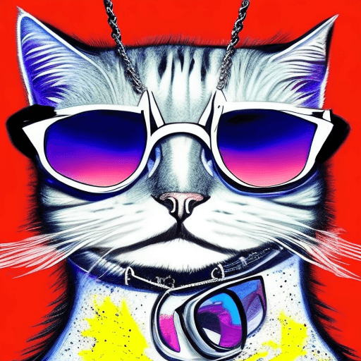 AI generated: /imagine prompt: Create a cartoon-style drawing of a super cool cat wearing sunglasses and rocking a...