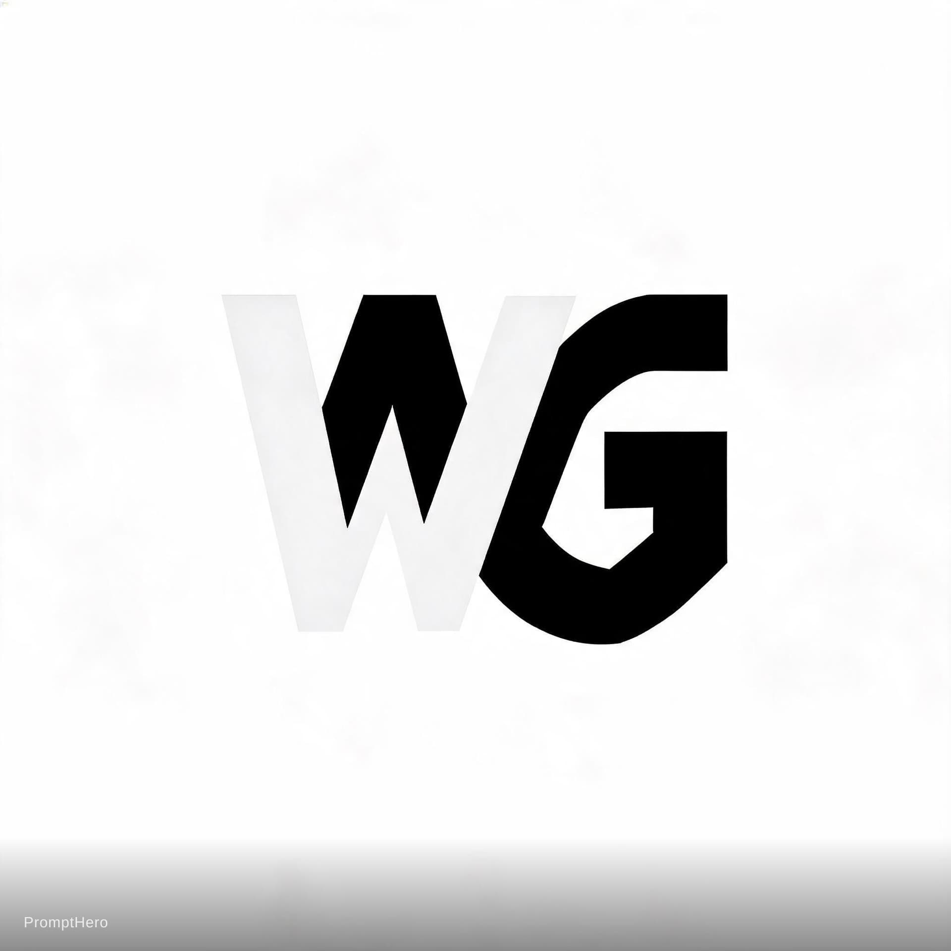 AI generated: HD minimalist modern square logo of merged letters “W G”, interlocking monogram forming one unified ...
