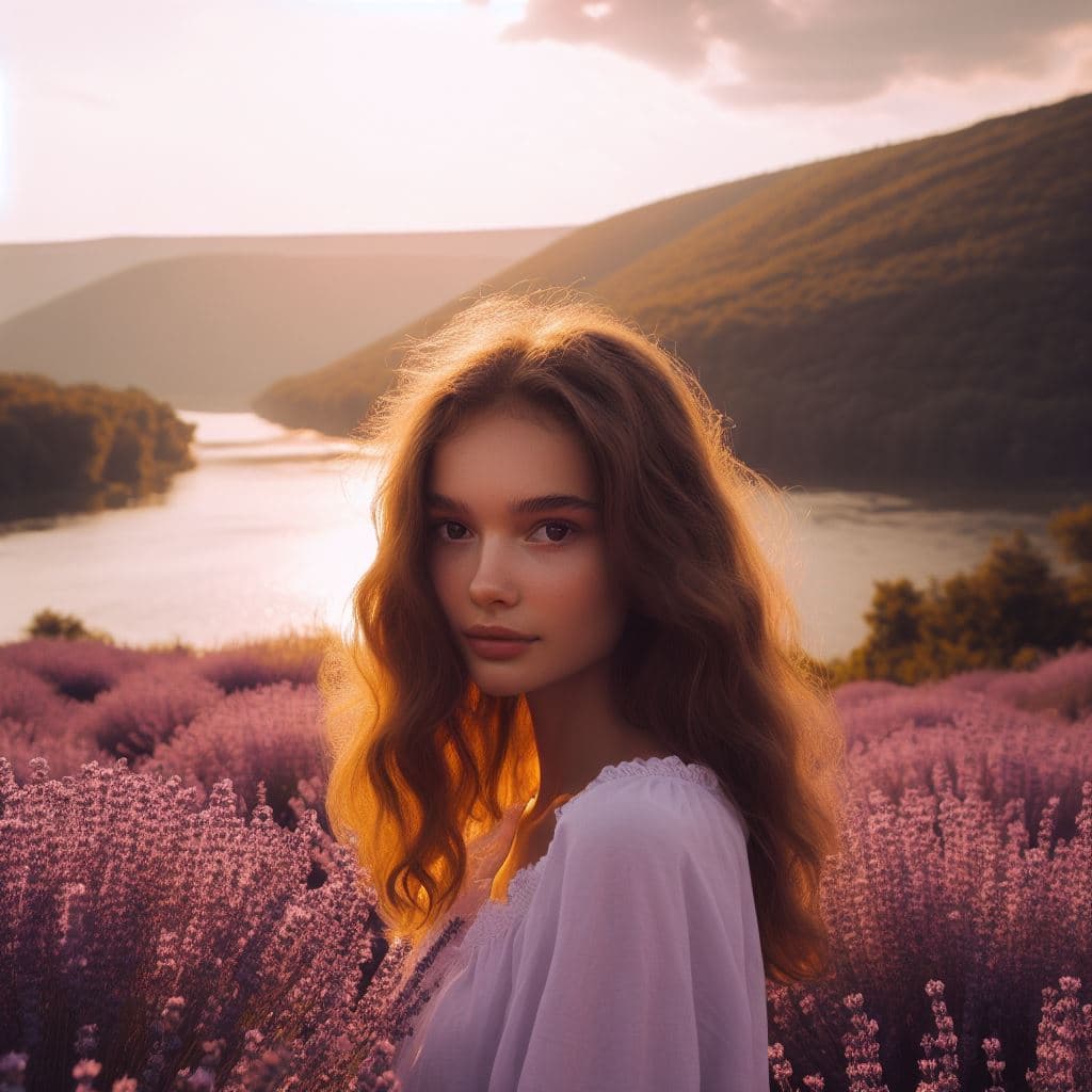 AI generated: wonderful humaness, Moldova, river Dniestr, with golden ratio style, 4K , light on face, background:...