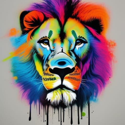 AI generated: Lion in vibrant style