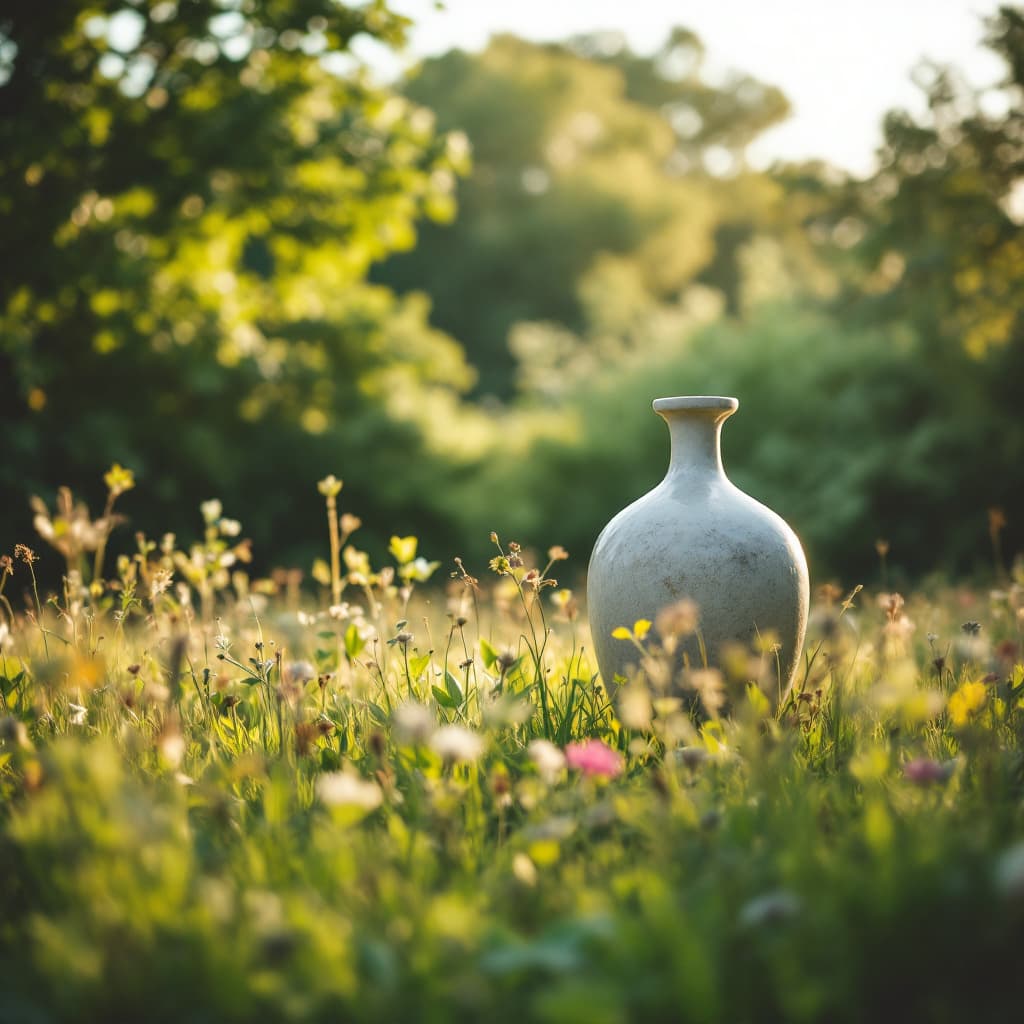 AI generated: A tranquil landscape photograph in the style of Joel Mirowitz, taken with a large-format camera, bat...