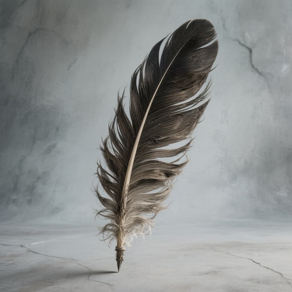 AI generated: La pluma pesa más que el alma  expresionismo surrealista  MAAT"