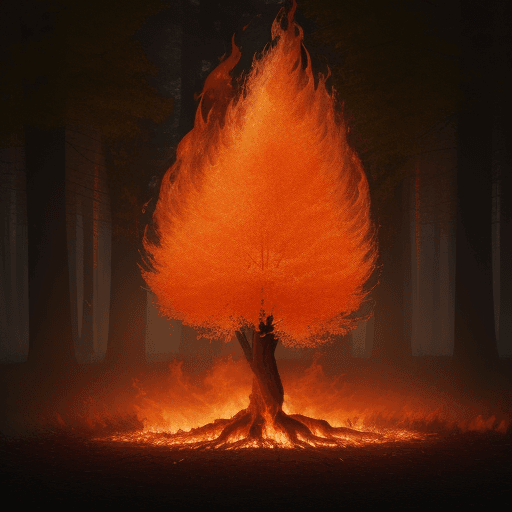 AI generated: A tree burning with fire