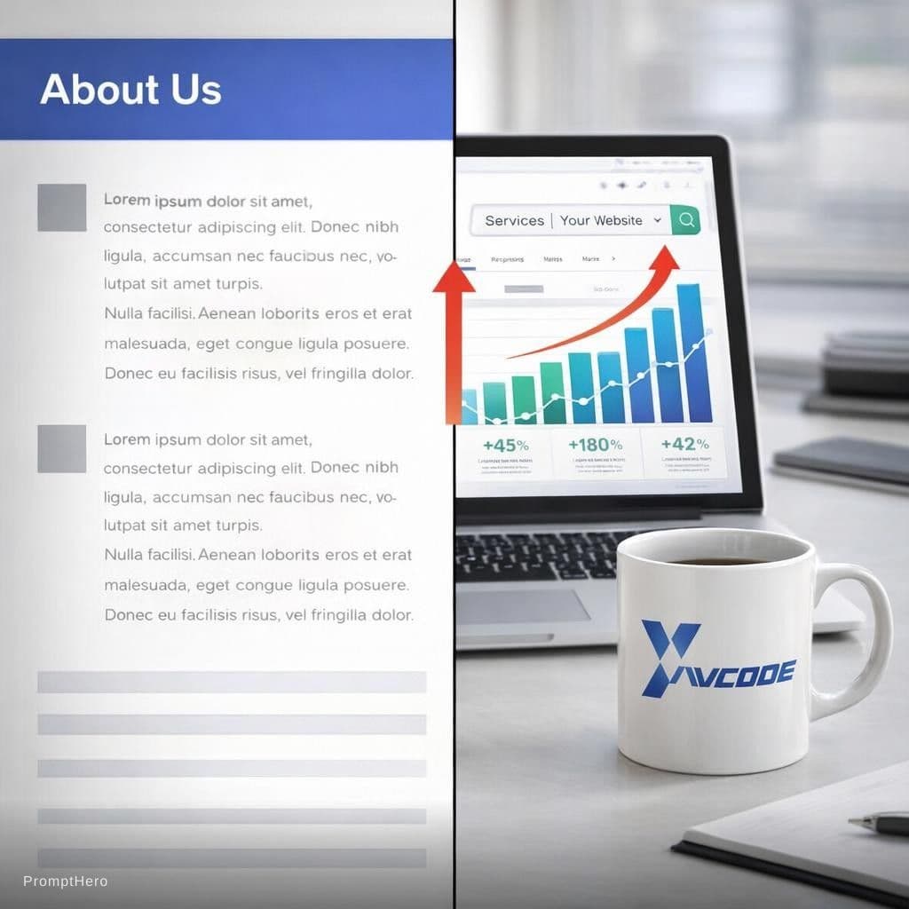 AI generated: LinkedIn post image, square format 1:1, professional split-screen composition. Left side shows a gen...
