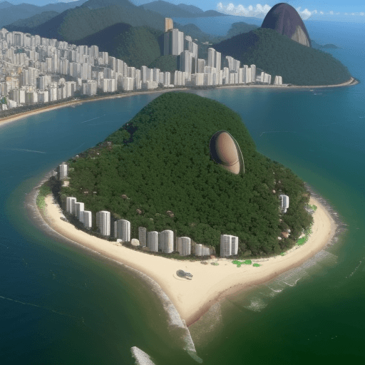 AI generated:  Ze Carioca  na frente do pao de acucar
