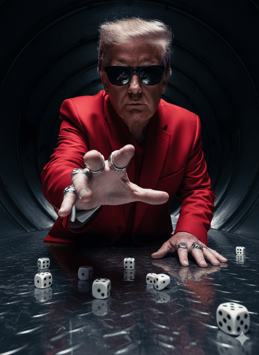 AI generated: Ultra-realistic, photorealistic cinematic portrait of Donald Trump. Low-angle macro-style shot. Subj...