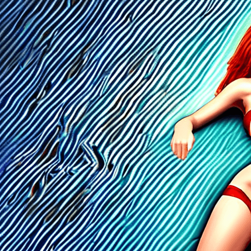 AI generated: cute hot red head woman bikini, full body, photorealistic, 8k --ar 9:16 --q 2 --uplight, Hyperrealis...