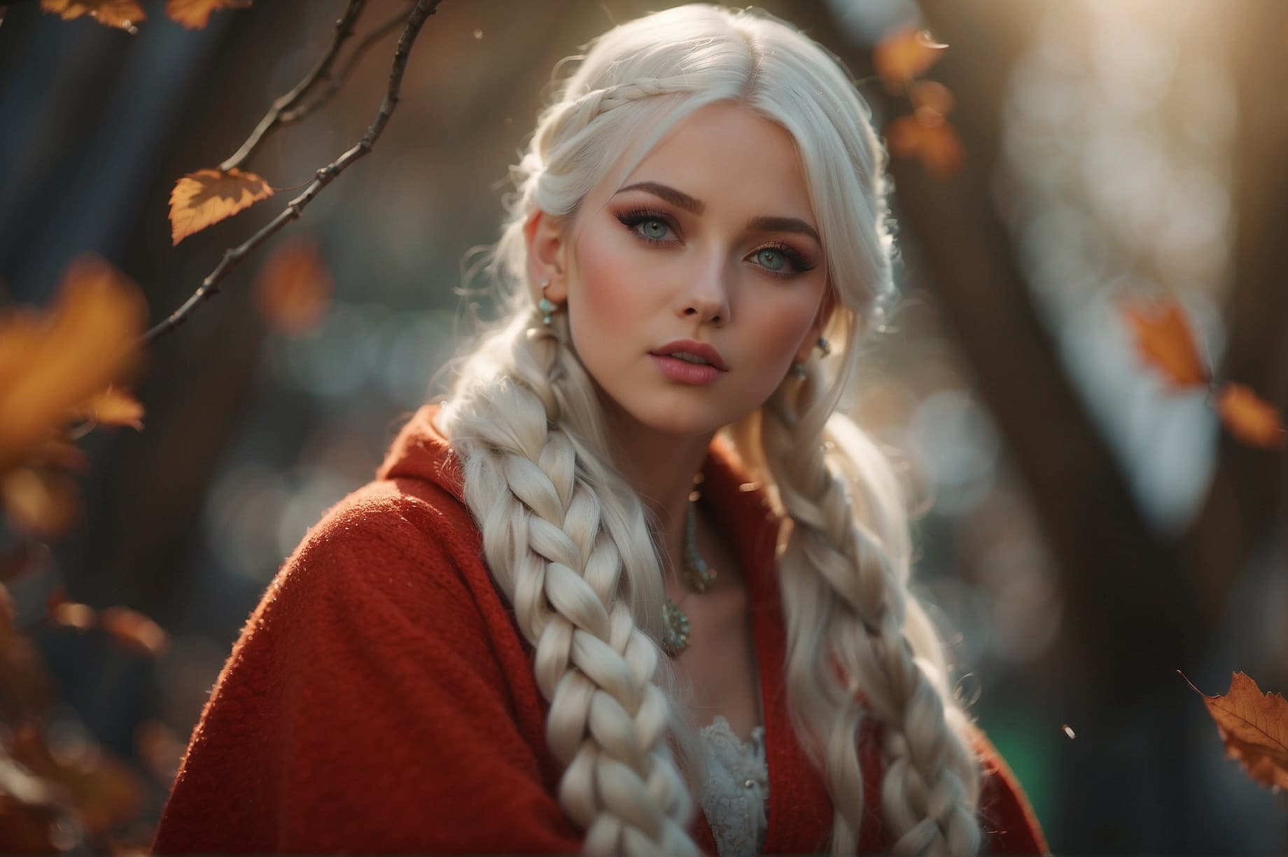 AI generated: full body of {most beautiful Girll} with {White} hair and with cute face and perfect body, soft pale...