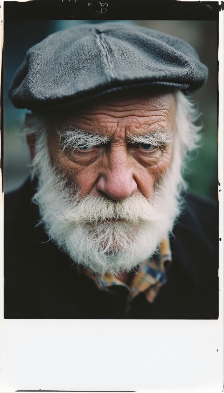 AI generated: old man, polaroid_24, color polaroid fujifilm