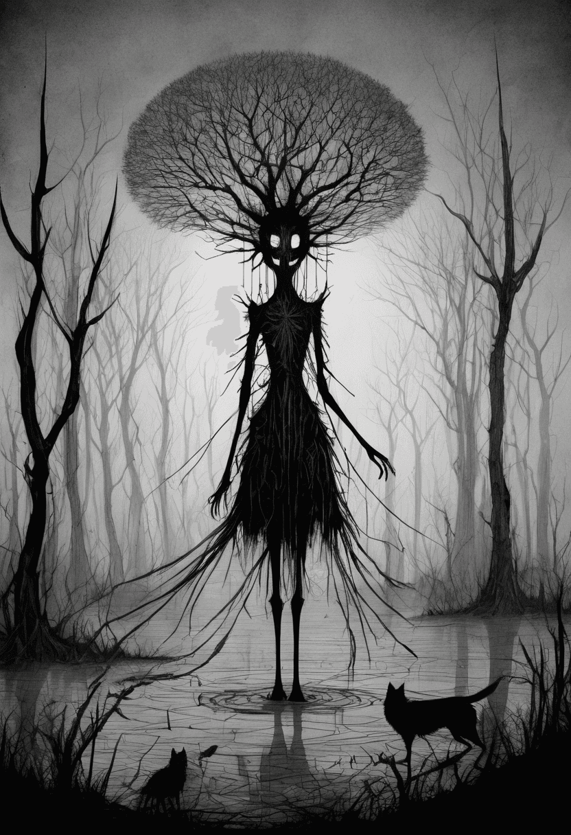 AI generated: (Once, in a land shrouded in perpetual night, a lone wanderer stumbled upon a forgotten village. Its...