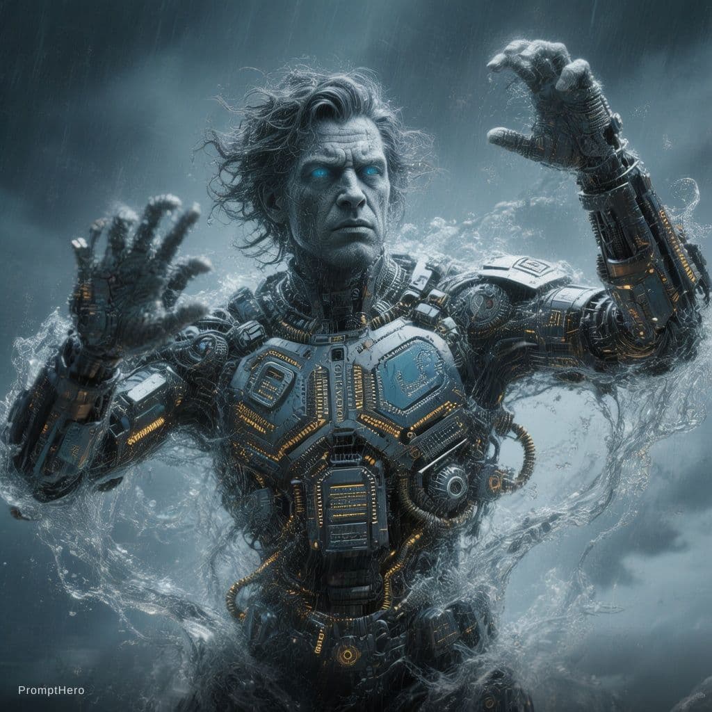 AI generated: Water texture for Autodesk Animation INTIGRADTED SCRUITE ROBO FACE Genesis 2015, water texture for h...