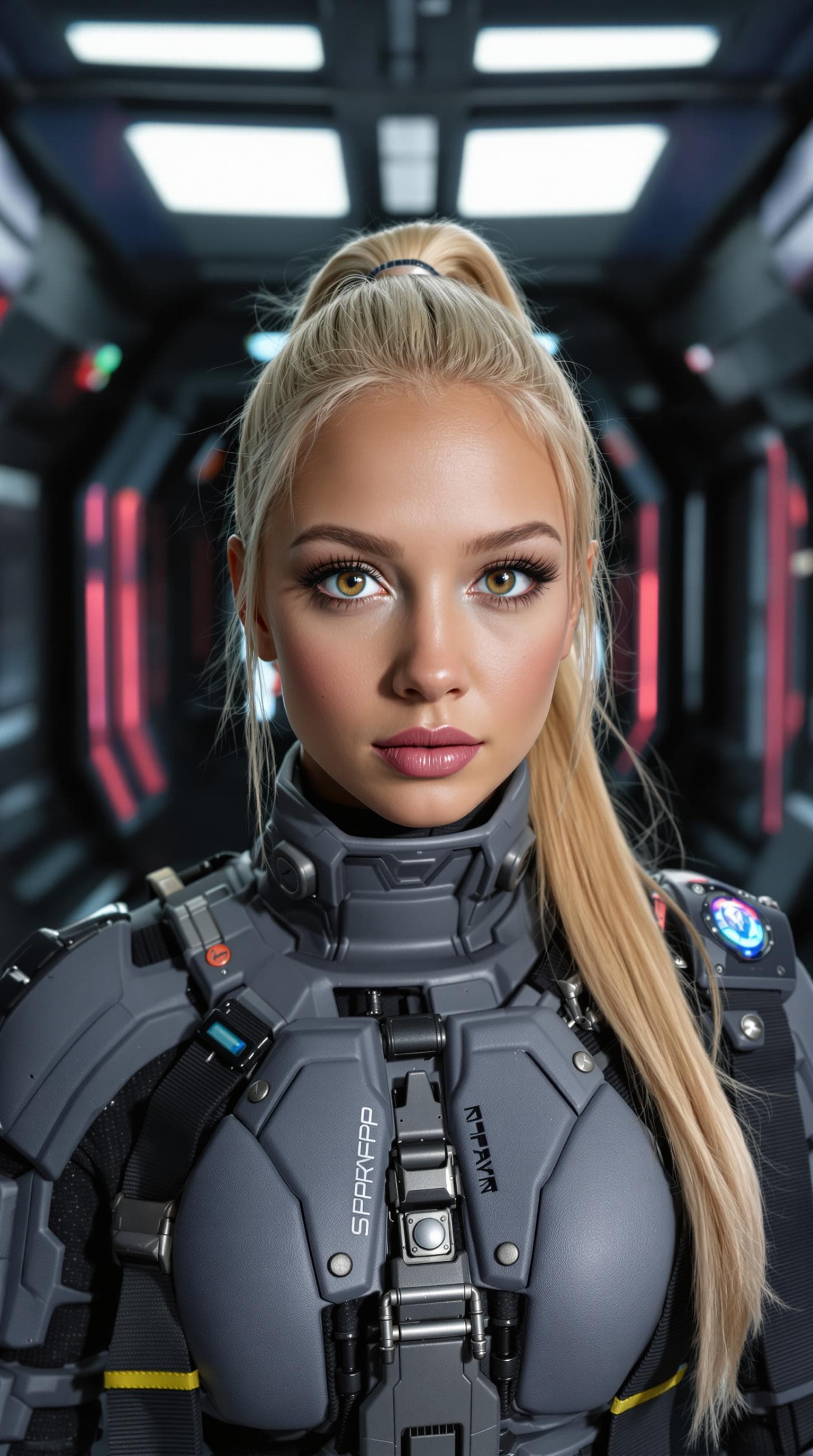 AI generated: a professional photo of a exceptionally of the most beautiful (age 15) United State Space Force, (fu...