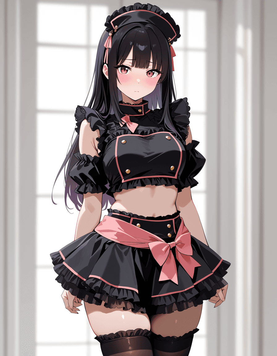 Cute Maid Croptop Miniskirt