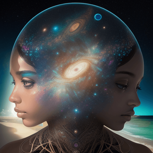 AI generated: multi-layered masterpiece || CLOSE-UP Double exposure dual exposure portrait of an intricate interga...