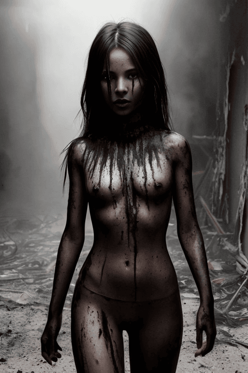 AI generated: skin from chaos, dark atmosphere, dust explosion inside