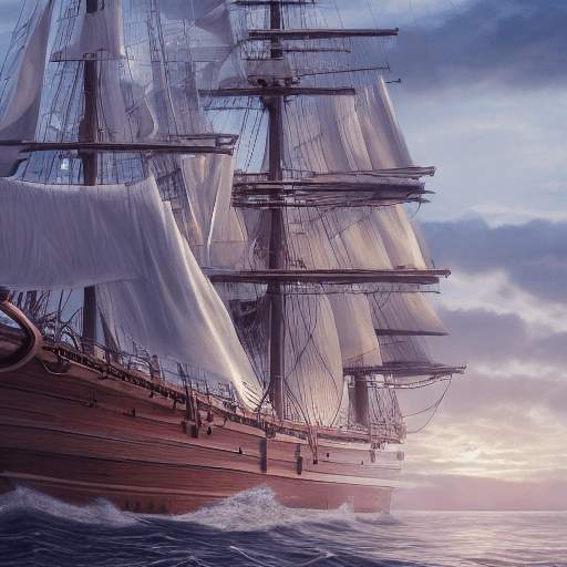 AI generated: Photo of a ultra realistic sailing ship, dramatic light, pale sunrise, cinematic lighting, battered,...