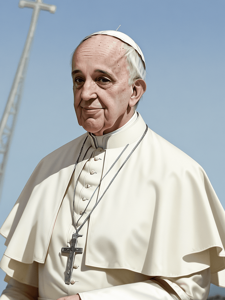 AI generated: Pope Francis in 90s Miami Style --ar 9:16