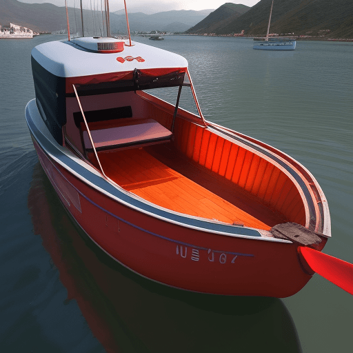AI generated: Una rosa en un bote, flotando en el infierno