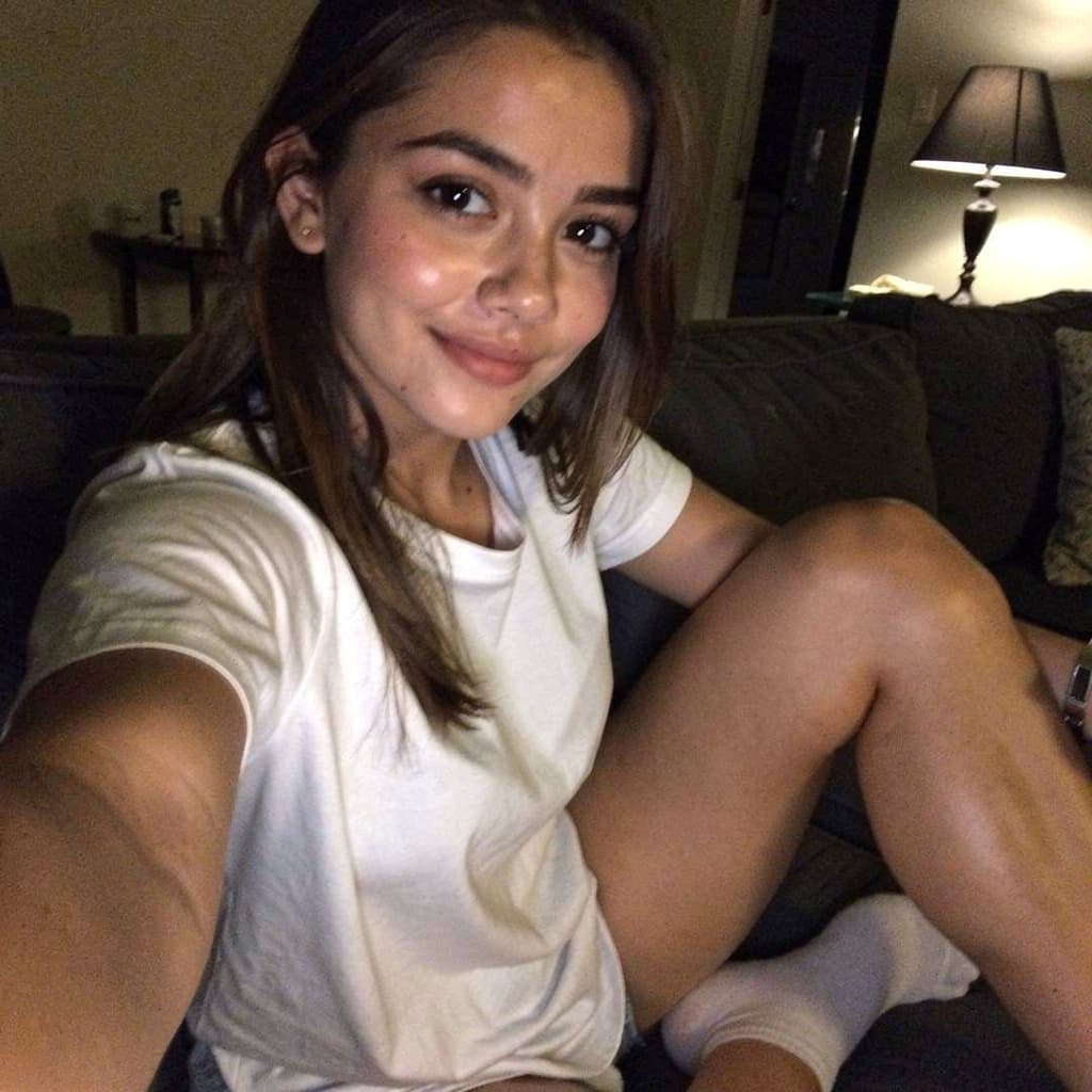 AI generated: A very ordinary selfie taken with an iPhone by a plastic surgery clinic client. Enlarged to size F. ...