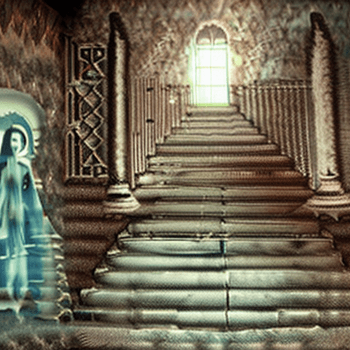 AI generated: Photorealistic art masterpiece, scary smoking ghost  in gothic style  in a old abandoned villa , sca...