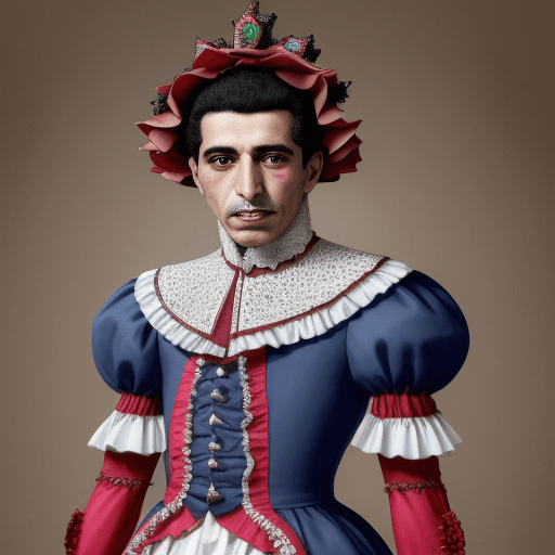 AI generated: edmundo gonzalez urrutia, titere, vestido de arlequin, atado por hilos, con cara de frustracion, car...